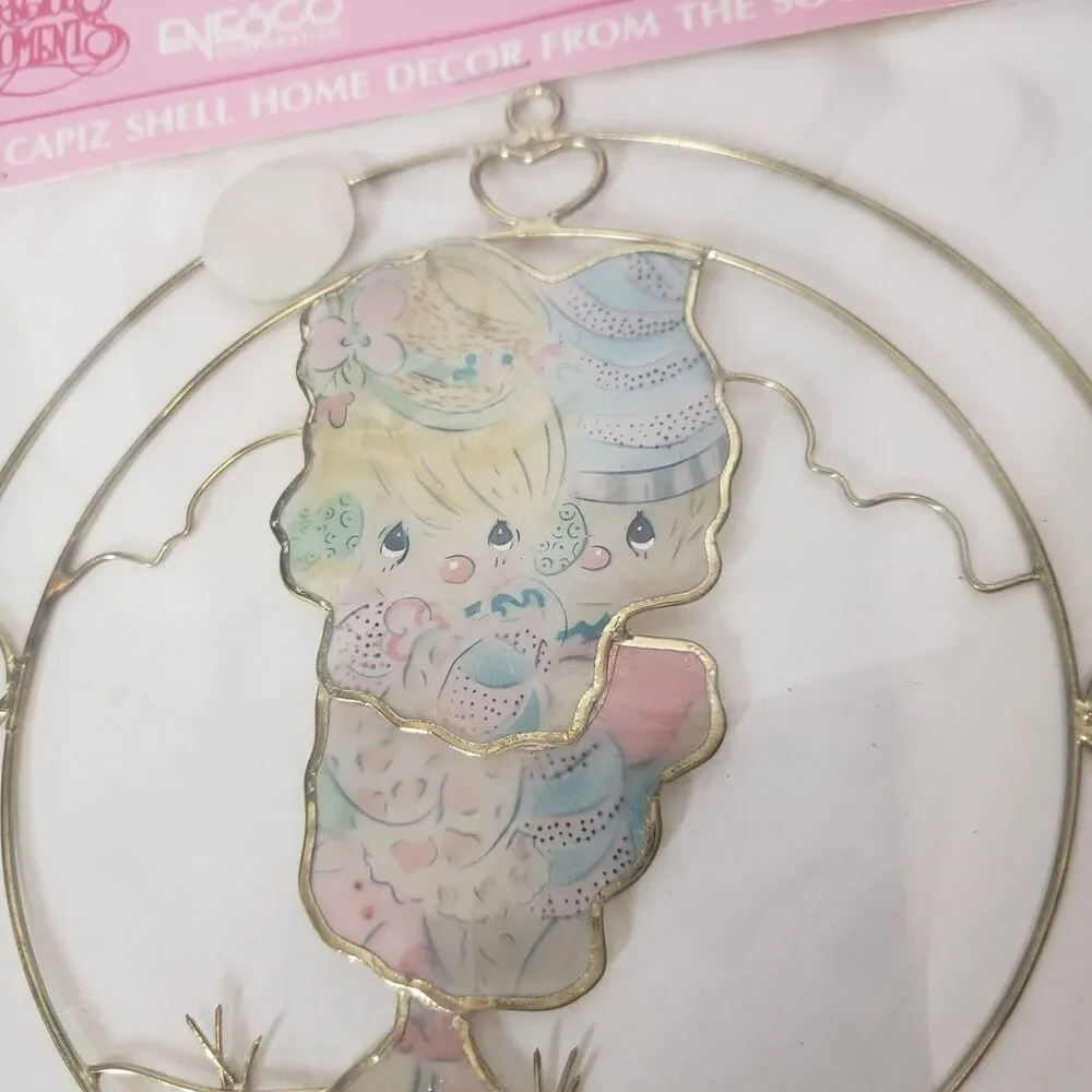 Vintage 1990s Precious Moments Capiz Shell Clowns Suncatcher New in Package